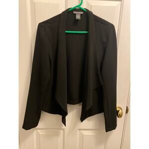 Chelsea & Theodore Women's Size 14 Black Knit Open Front Cardigan Sweater Shawl